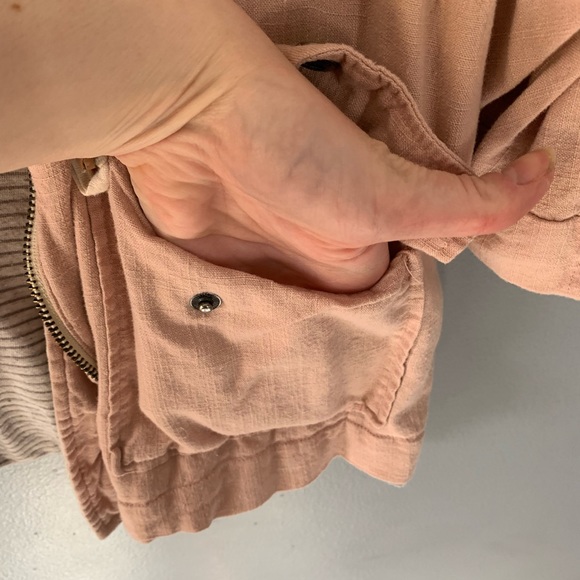 Blu Pepper colorblock linen utility jacket white/pink - Picture 6 of 6